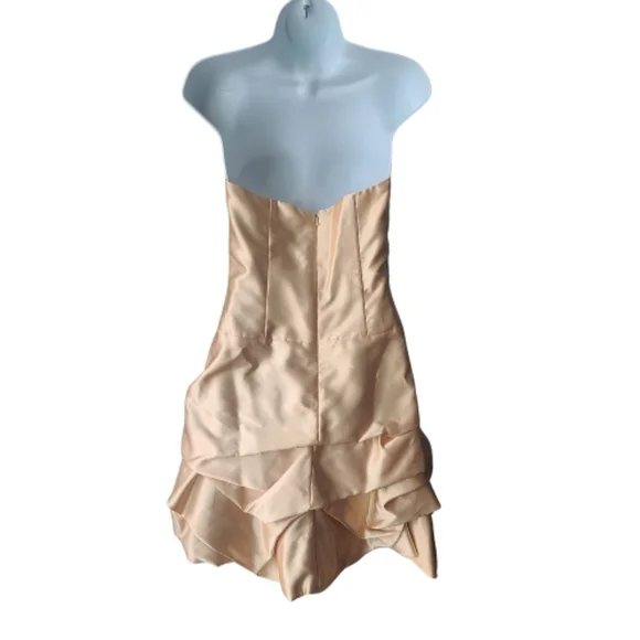 Gunne Sax Jessica McClintock Formal Dress Sz Small Yellow Satin Prom Cocktail - Picture 2 of 3